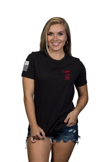 Nine Line God and America Over Everything Women's Short Sleeve T-Shirt in Black